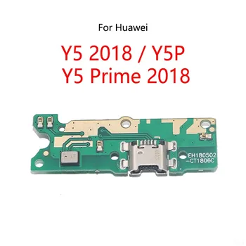 10VNT/Daug Huawei Y5 2018 / Y5 Premjero 2018 / Y5P USB Įkrovimo Dokas Uosto Lizdas Jack Jungtis baterijos Valdybos Flex Kabelis