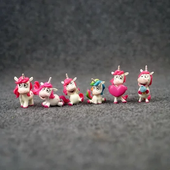 3cm animacinių filmų miela rožinė širdis arklių veiksmų skaičius, žaislų kietojo PVC vaikams rinkimo modelio lėlė