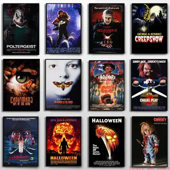 80s Helovinas Siaubo Filmas Michael Myers Plakatas ir Spausdinimo Sienos Meno Tapybos Drobės Žudikas Filmai Kambaryje, Apdailos Cuadros