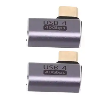 90 Laipsnių USB C Adapteris C Tipo Vyrų ir Moterų stačiu Kampu Jungtis 40Gbps Apmokestinimo