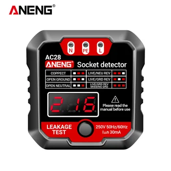 ANENG AC28 Lizdas Testeris, Skaitmeninis LCD Ekranas Bandymo Elektros Lizdas MUMS /ES Plug 50Hz/60Hz Bandymams Elektros Lizdas / Nuotėkio Jungikliai