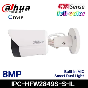 Dahua 8MP Smart Dual Šviesos Fiksuoto židinio Kulka WizSense Tinklo Kamera IPC-HFW2849S-S-IL, Parama Judesio Aptikimo, Pastatytas MIC