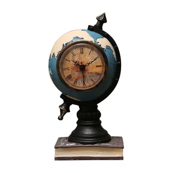 Darbalaukio Ornamentu Derliaus Laikrodis Globe Modelio Namus Kambarį Kabineto Veranda Sėdynės Office Papuošalai