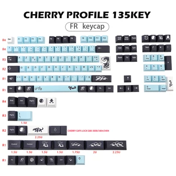 Dažų Subbed Mizu Keycap FR ISO Išdėstymas PBT Prancūzija Keycaps Už MX Jungiklis Mechaninė Žaidimų Klaviatūra Vyšnių Profilis Pagrindiniai bžūp 135 Klavišus