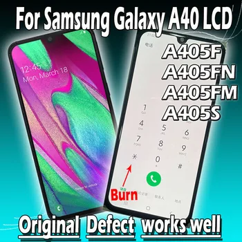 Dega Defektų, Originalios Samsung Galaxy A40 LCD Su Rėmo Ekranas Touch 
