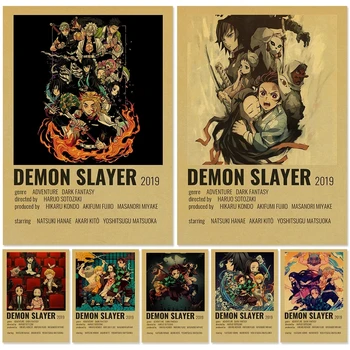 Demon Slayer Kraftpopieris Kamado Tanjirou Plakato Nuotrauką HD Spausdinti Kamado Nezuko Sienos Meno Tapybos Namų Miegamojo Puošimas Fone