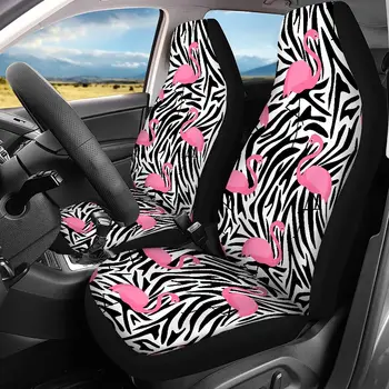 Flamingo Zebra Automobilių Sėdynių Užvalkalai 2 Vnt. Nustatyti Transporto Priemonės Priekinės Sėdynės Raštas Auto Interjero Aksesuarų Protetors Automobilių Motina Apima