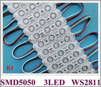 full LED apšvietimo modulis WS 2811 magija skaitmeninis LED modulis su IC WS2811 SMD 5050 RGB DC12V 3 led 0.72 W 70mm*15mm*8mm 2021