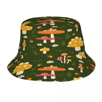 Grybų Lapai Modelis Kibiro Kepurę Vasaros Skrybėlės Žvejys Skrybėlę, Sulankstomas Moterys Vyrai Nuo Saulės Pavėsyje Kepurės