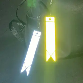 LE 5vnt Didelio Matomumo Atšvaitas Keychains austiniai diržai, šviesą Atspindinčios Medžiagos Maišelį Pakabukas Saugos Reikmenys šviesą Atspindinčios Medžiagos