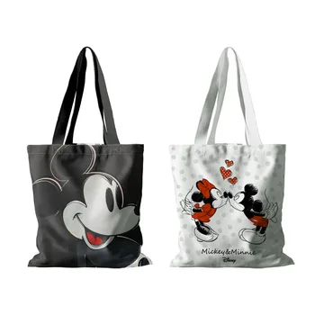 Mickey Mouse Ekologinio Maišą Disney Pirkinių Krepšys Moterims Canvas Tote Krepšiai Mielas Animacinių Filmų Daugkartinio Naudojimo Pirkėjo Pečių Krepšiai, Laisvalaikio Rankinės