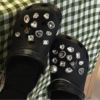 Naujas Stilius Cirkonio croc pakabukai batų apdaila deimantų grandinėje designe moteris, mergina dovanos tilptų Didmeninės
