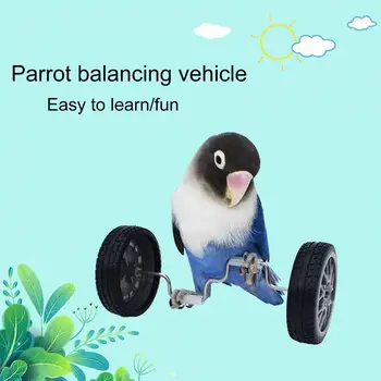 Papūga Balansas Žaislas Mini Dviejų Eilių Riedučiai Pet Mažų Paukščių Žvalgybos Interaktyvus Žaislas Rotary Ratų Paukščių Dviračių
