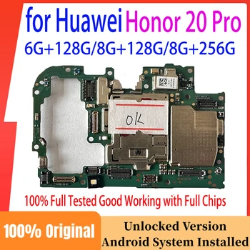 Pilna Darbo Originalus Plokštė, skirta Huawei Honor 20 Pro Atrakinta Mainboard su Pilna Žetonų Išbandyti Logika Valdybos Honor20 Pro