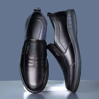 Soft-soled Odiniai Batai Vyrams 2023 Black Verslo Oficialią Dėvėti vyriški Batai Slip-on Paprastas Laisvalaikio Sneaker Vairavimo Batai Vyrams