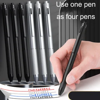 Svorio Jutikliai Pen Metalo Multi-Funkcija Pen Raudonas Juodas Mėlynas Tušinukas+Pechanical Pieštuku Keturi viename Verslo Multi-Color Pen