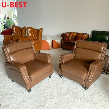 U-geriausias Klasikinių Senovinių Kambarį Recliner Kėdės, Baldai Amerikos Šalyje Stiliaus Viešbutis Vieno Sofa-lova, Kėdės