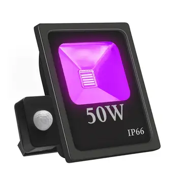 Ultravioletinių UV LED Prožektorius Judesio Jutiklis AC85-265V Vandeniui Didelės Galios Liuminescencinės Potvynių Šviesos Etape Lempa Baras Šalis