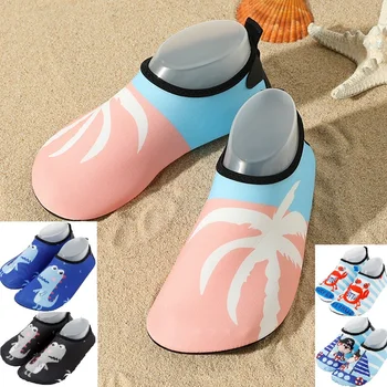 Vaikų lauko paplūdimio batus, lazdas odos kvėpuojantis minkštas vienintelis nardymo batai drugelis kulno anti-pjovimo plaukimo batai