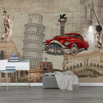 wellyu Europos retro orientyras pastatas klasikinių automobilių anglų fono sienos popieriaus freskos užsakymą didelės freskos tapetai, freskos