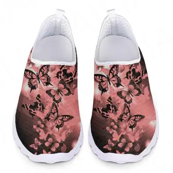 יפה פרפר דפוס נוח קיץ לנשימה רשת נעלי רך שטוח פנאי נעליים מזדמנים סניקרס Zapatos