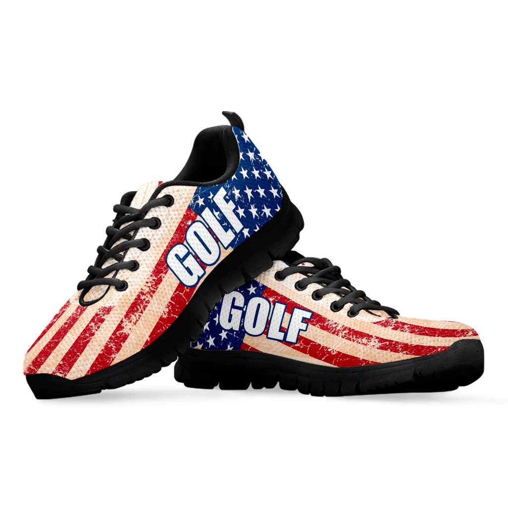 חדש אמריקאי דגל עיצוב קיץ סניקרס גולף דגל הדפסת נעלי Užsakymą דגל/ספורט תחביב נעלי על ביקוש Zapatos1