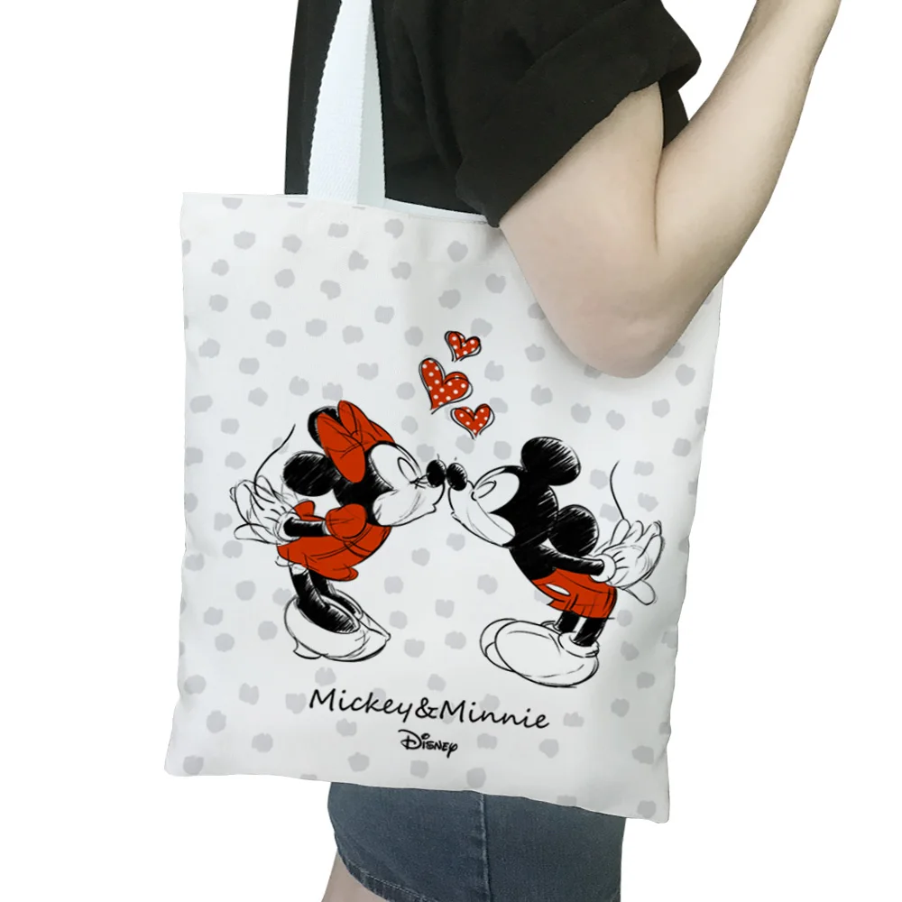 Mickey Mouse Ekologinio Maišą Disney Pirkinių Krepšys Moterims Canvas Tote Krepšiai Mielas Animacinių Filmų Daugkartinio Naudojimo Pirkėjo Pečių Krepšiai, Laisvalaikio Rankinės2