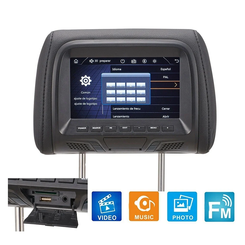 7Inch Touch Screen Automobilių Pogalvių Monitorius MP5 Grotuvas Pagalvę Monitorius ir Vaizdo Sinchronizavimo/ Veidrodis Nuorodą2