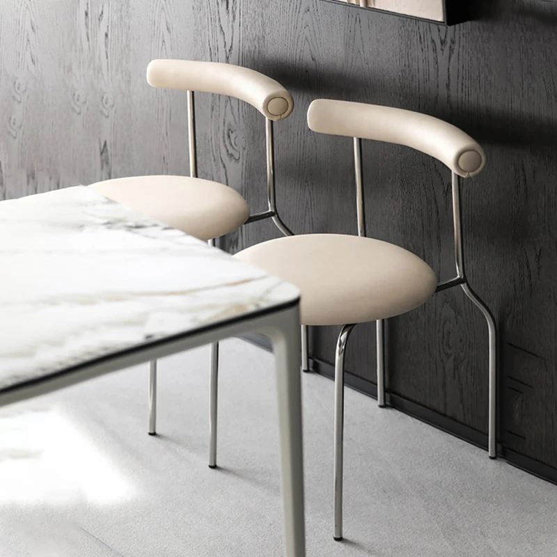 Amerikos Nerūdijančio Plieno Valgomojo Kėdės Namų Baldai Šviesos Prabanga Minimalistinio Atgal Valgomojo Kėdė Dizainerio Kėdės už Kambarį2