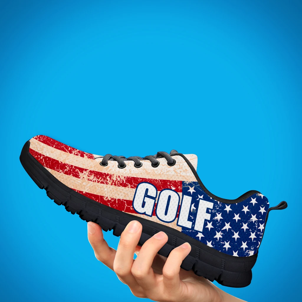 חדש אמריקאי דגל עיצוב קיץ סניקרס גולף דגל הדפסת נעלי Užsakymą דגל/ספורט תחביב נעלי על ביקוש Zapatos3