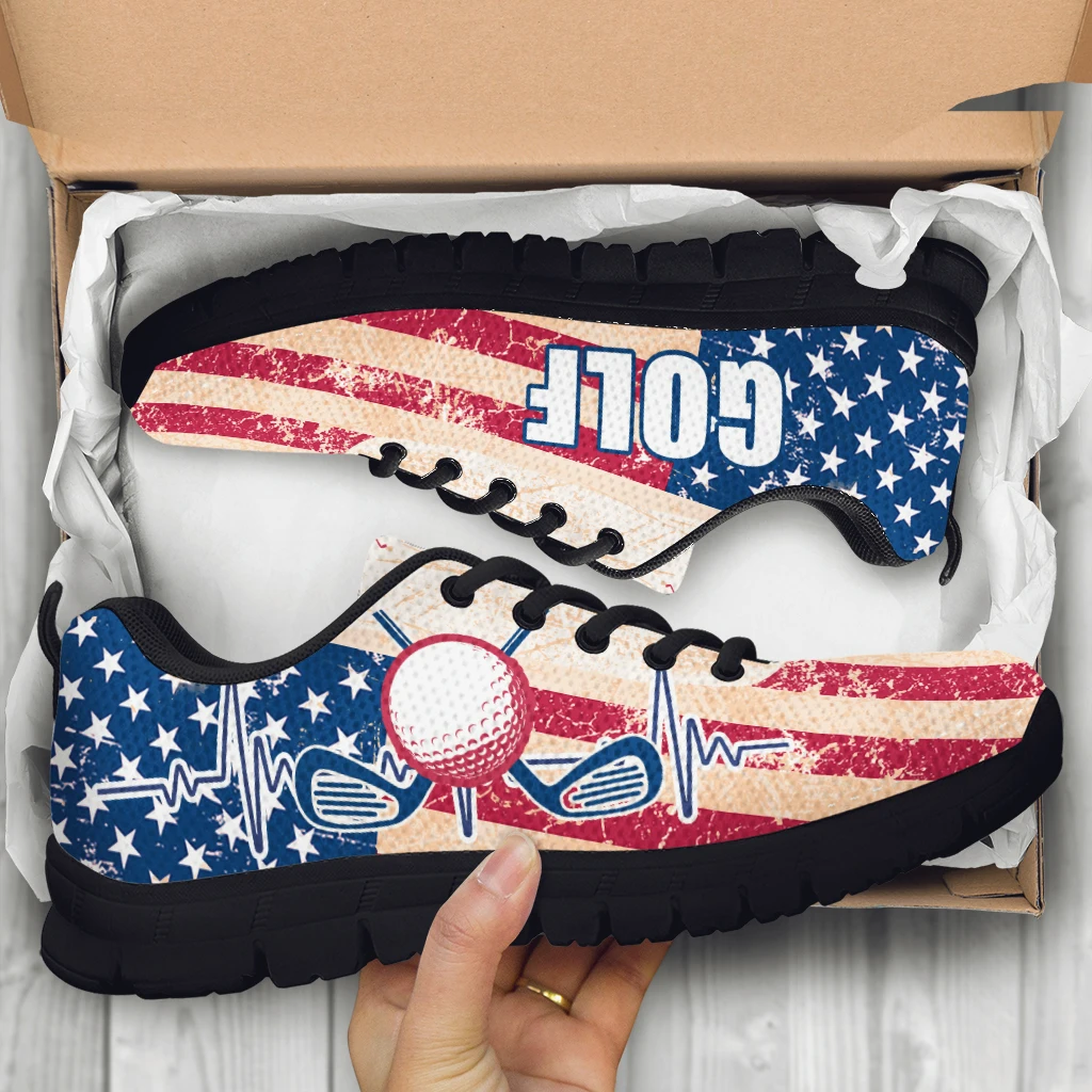 חדש אמריקאי דגל עיצוב קיץ סניקרס גולף דגל הדפסת נעלי Užsakymą דגל/ספורט תחביב נעלי על ביקוש Zapatos5